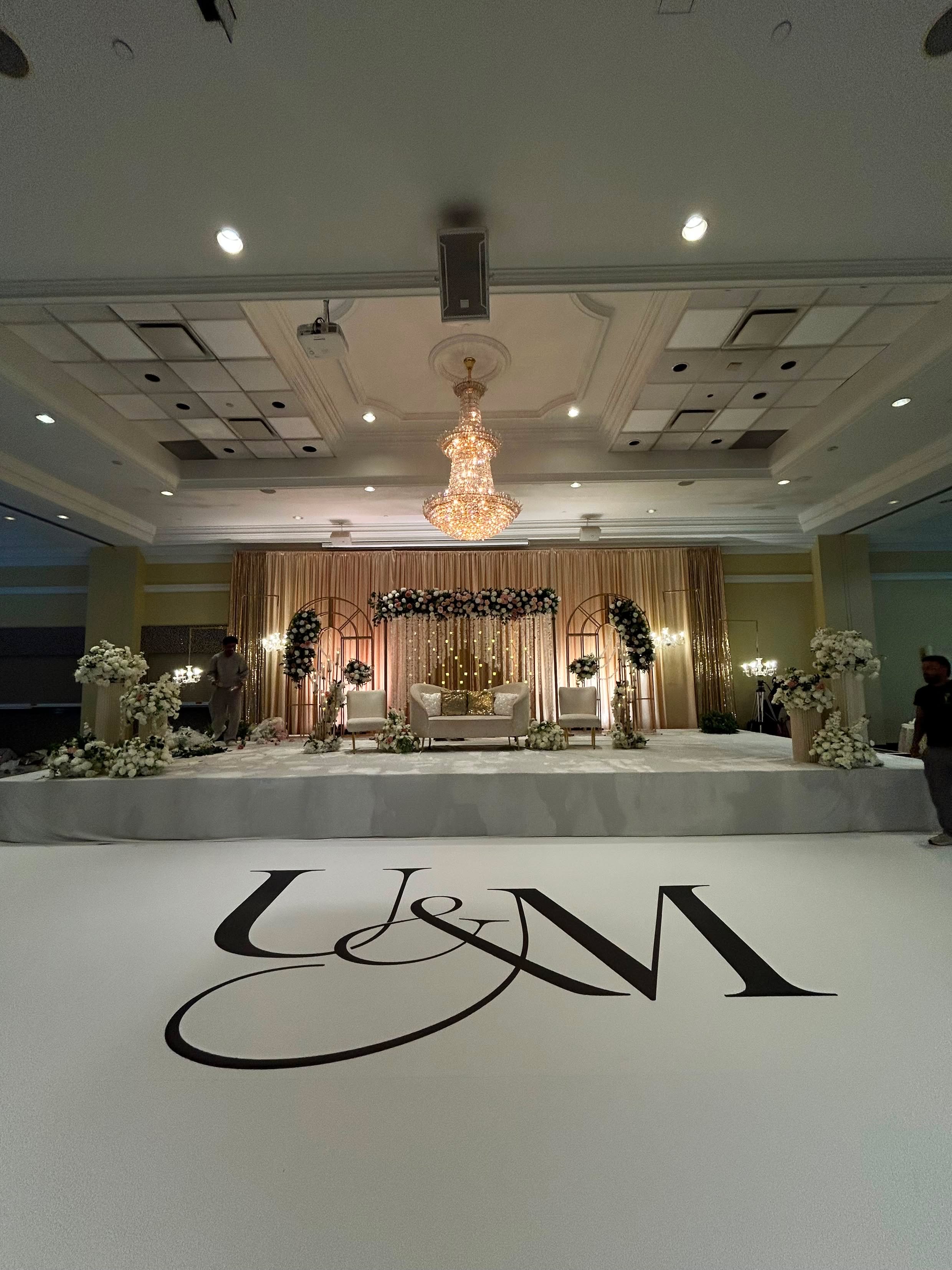 Elegant custom wedding dance floor wrap
